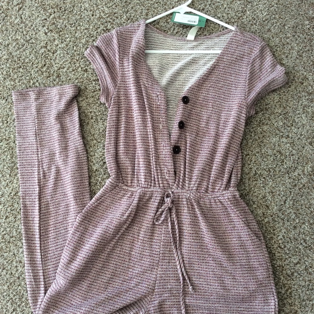 Red pants romper